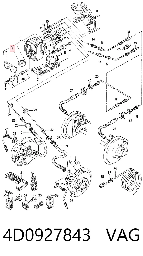 Módulo ABS 4D0927843 VAG