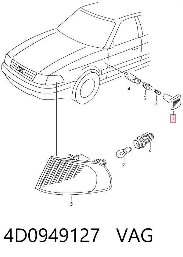 Luz intermitente de guardabarros 4D0949127 VAG