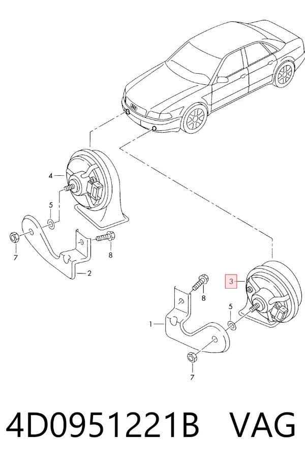 Claxon 4D0951221B VAG
