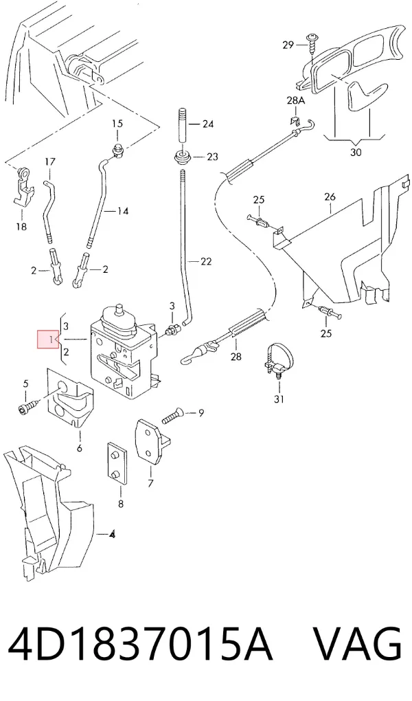 Cerradura 4D1837015A VAG