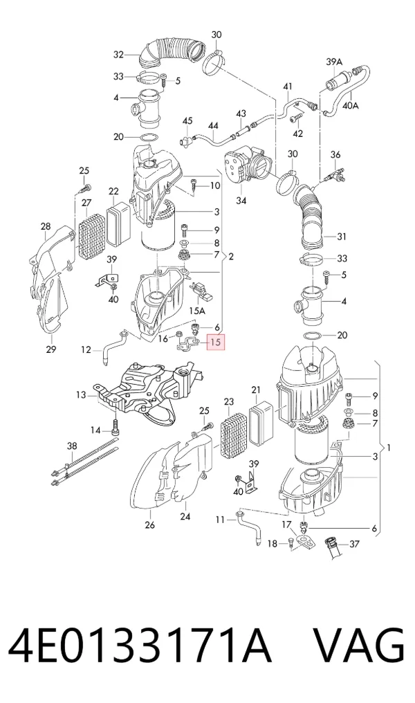 Soporte del filtro de aire 4E0133171A VAG