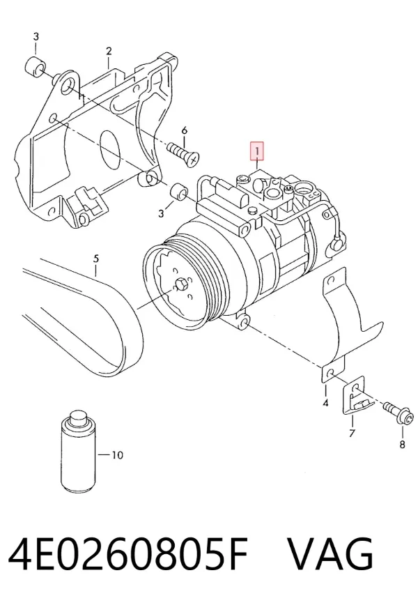 Compresor de aire acondicionado 4E0260805F VAG