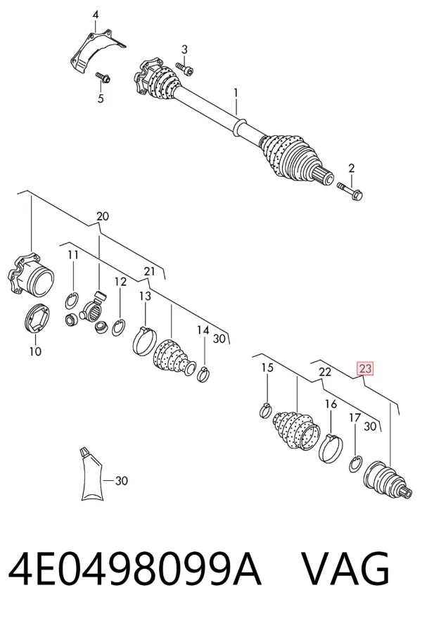 Junta homocinetica 4E0498099A VAG