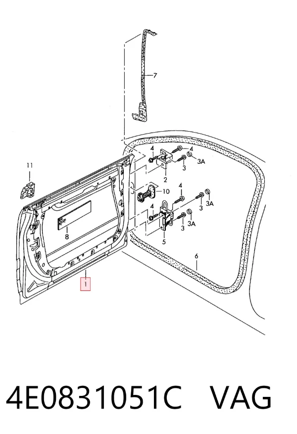 Puerta delantera izquierda Audi A8 D3
