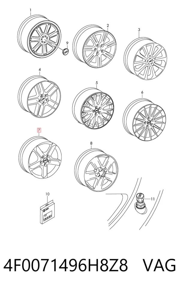 Llantas 4F0071496H8Z8 VAG
