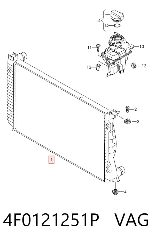 Radiador 4F0121251P VAG