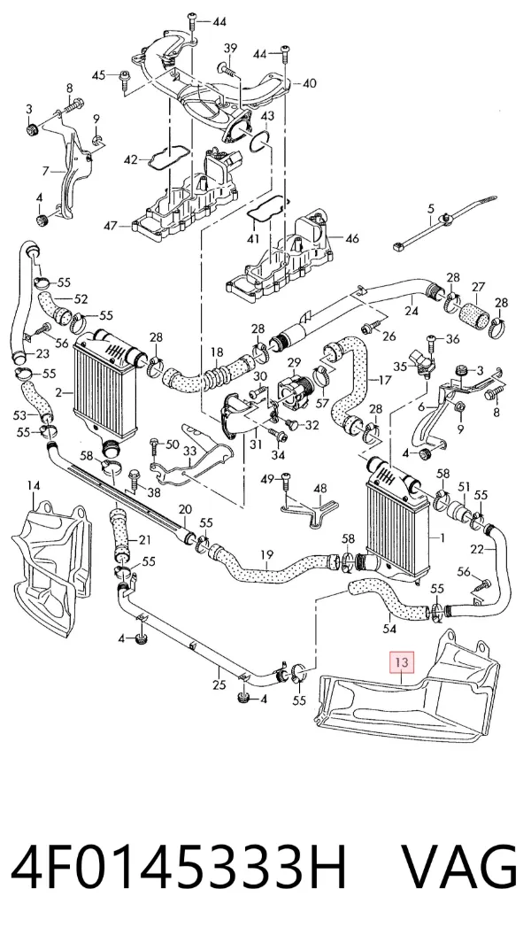 Difusor de intercooler 4F0145333H VAG