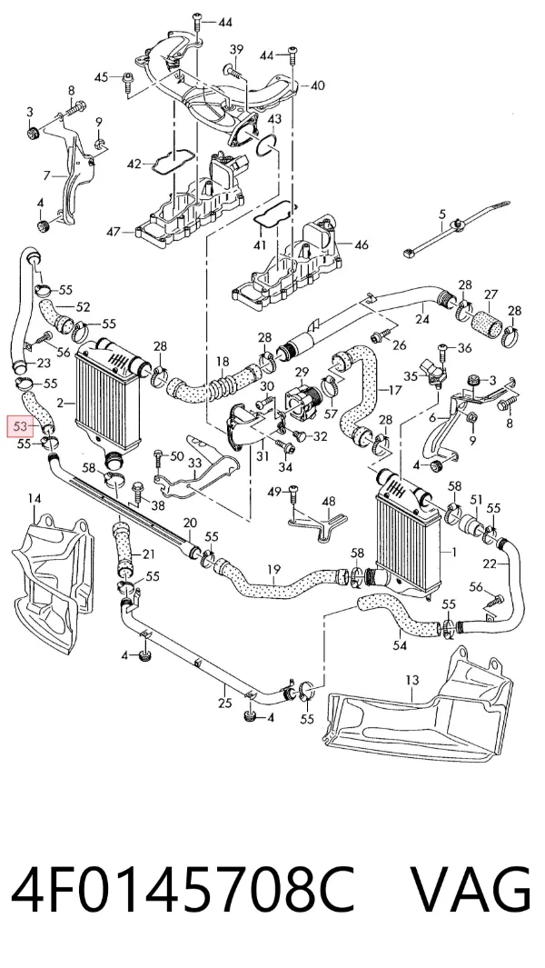 Tubo intercooler 4F0145708C VAG