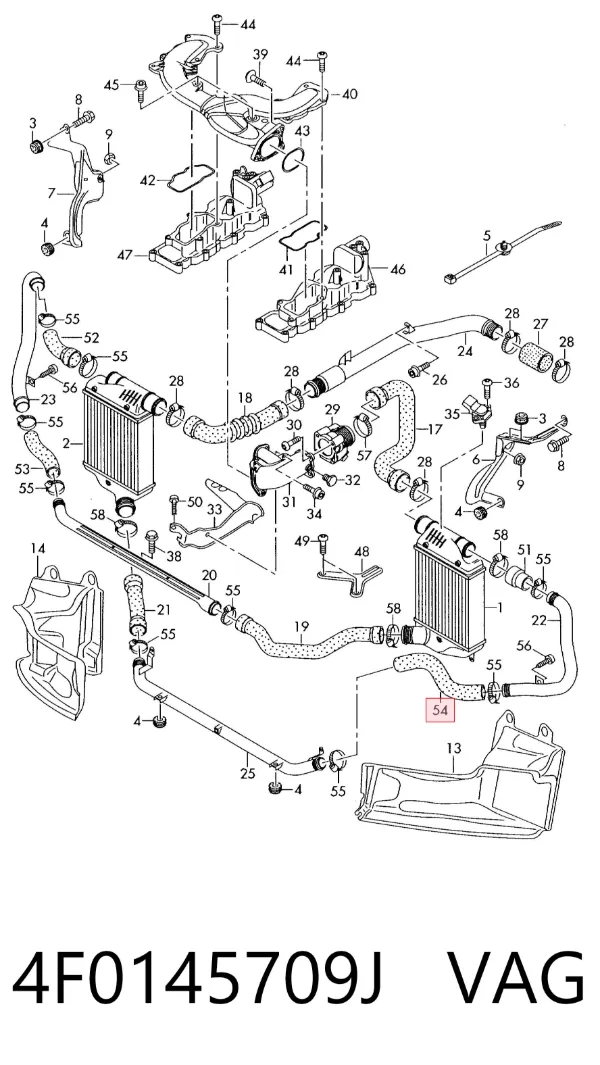 Tubo intercooler 4F0145709J VAG