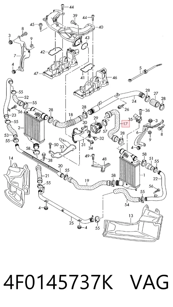 Tubo intercooler 4F0145737K VAG