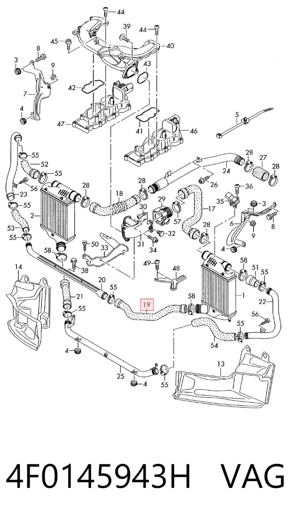 Tubo intercooler 4F0145943H VAG