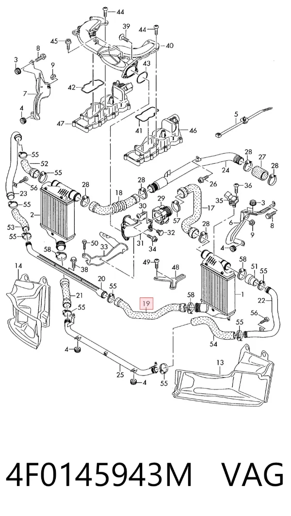 Tubo intercooler 4F0145943M VAG