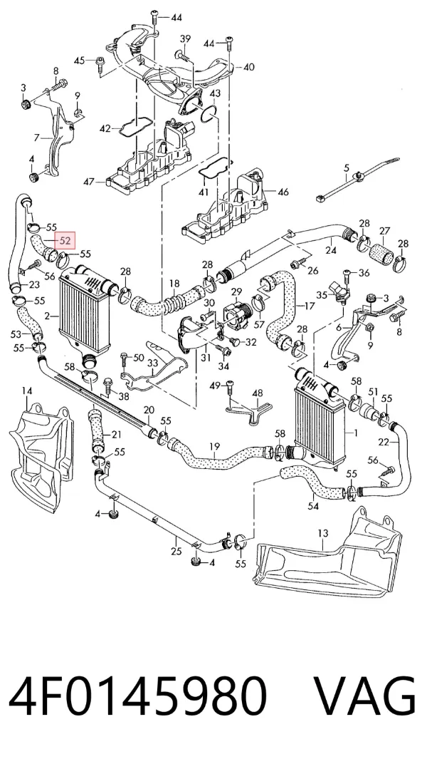 Tubo intercooler 4F0145980 VAG