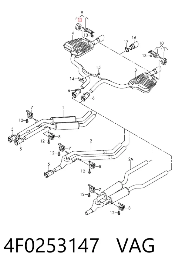 Soporte escape 4F0253147 VAG
