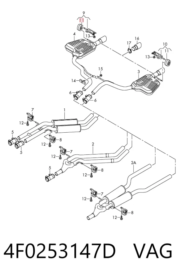 Soporte escape 4F0253147D VAG