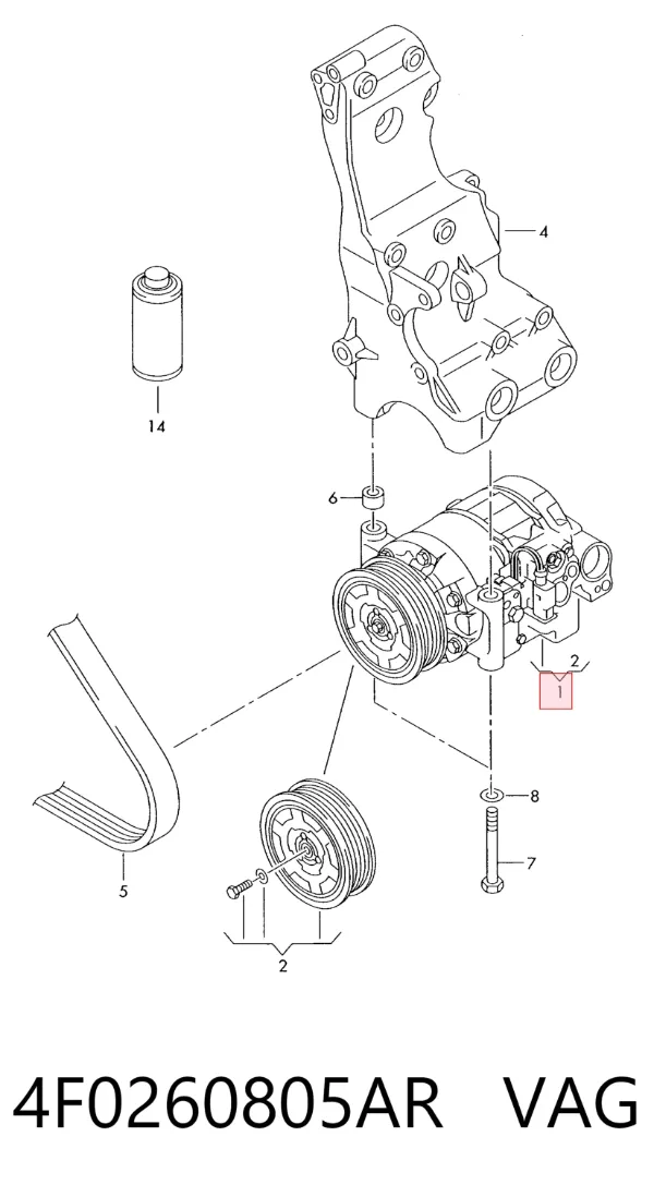 Compresor de aire acondicionado 4F0260805AR VAG