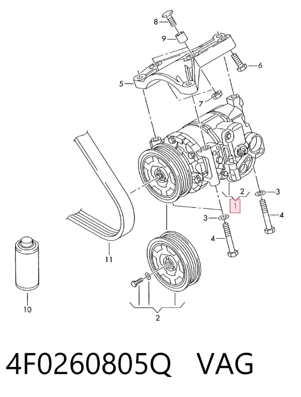 Compresor de aire acondicionado 4F0260805Q VAG