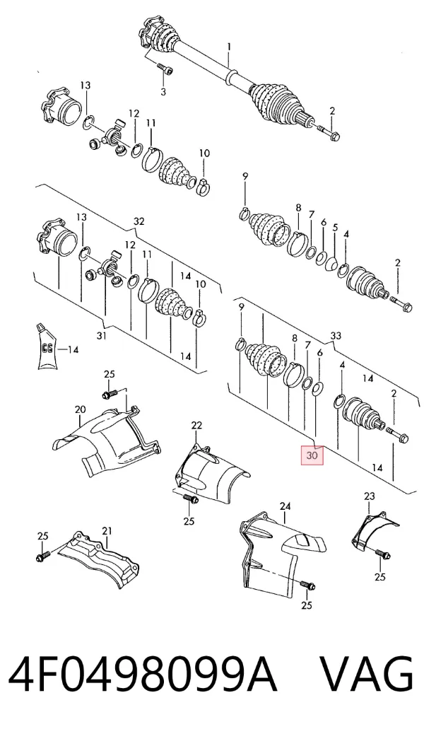Junta homocinetica 4F0498099A VAG