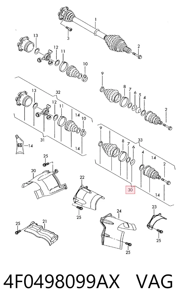Junta homocinetica 4F0498099AX VAG