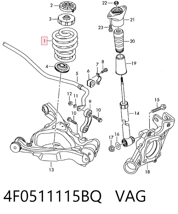 Muelle 4F0511115BQ VAG