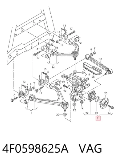 Cojinete de cubo delantero/trasero VAG 4F0598625A