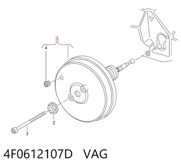 Servofreno 4F0612107D VAG