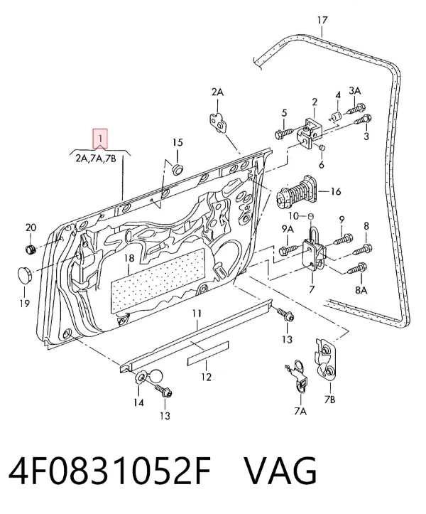 Puerta delantera derecha 4F0831052F VAG