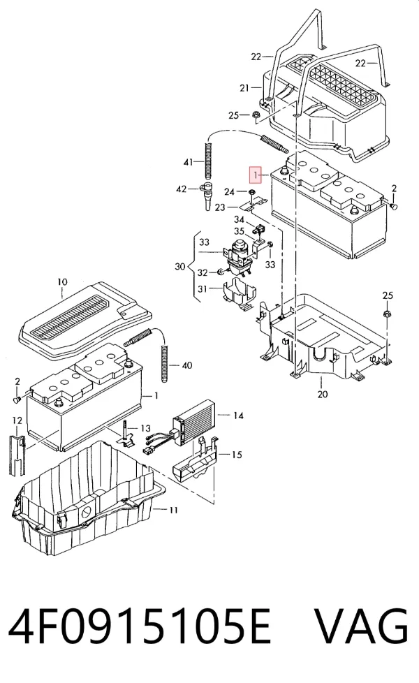 Batería 4F0915105E VAG