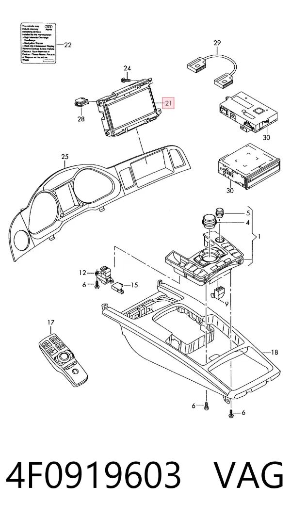 Pantalla 4F0919603 VAG