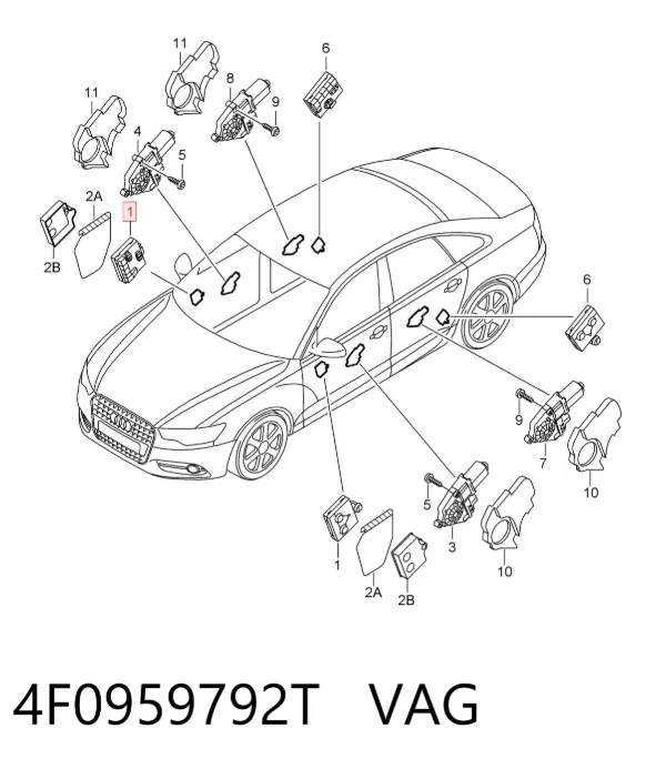 Unidad de confort de la puerta delantera 4F0959792T VAG