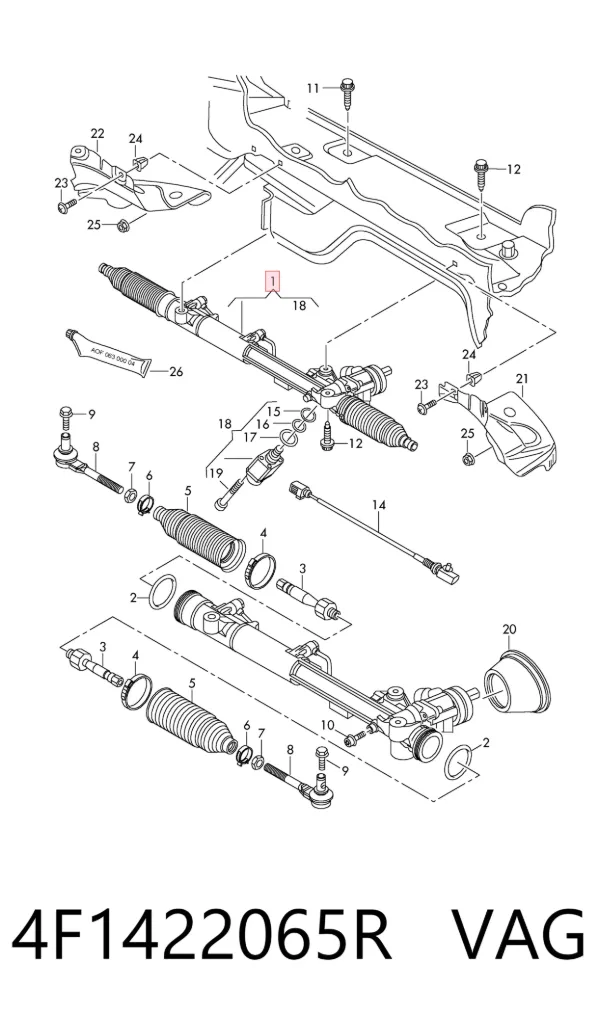 Cremallera de dirección 4F1422065R VAG