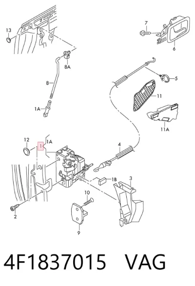 Cerradura de puerta delantera izquierda VAG 4F1837015
