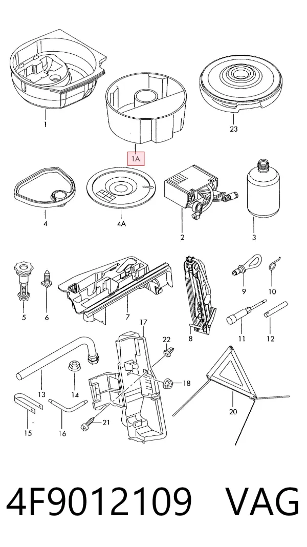 Caja de herramientas 4F9012109 VAG