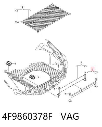 Organizador de maletero (sujeta equipaje) VAG 4F9860378F