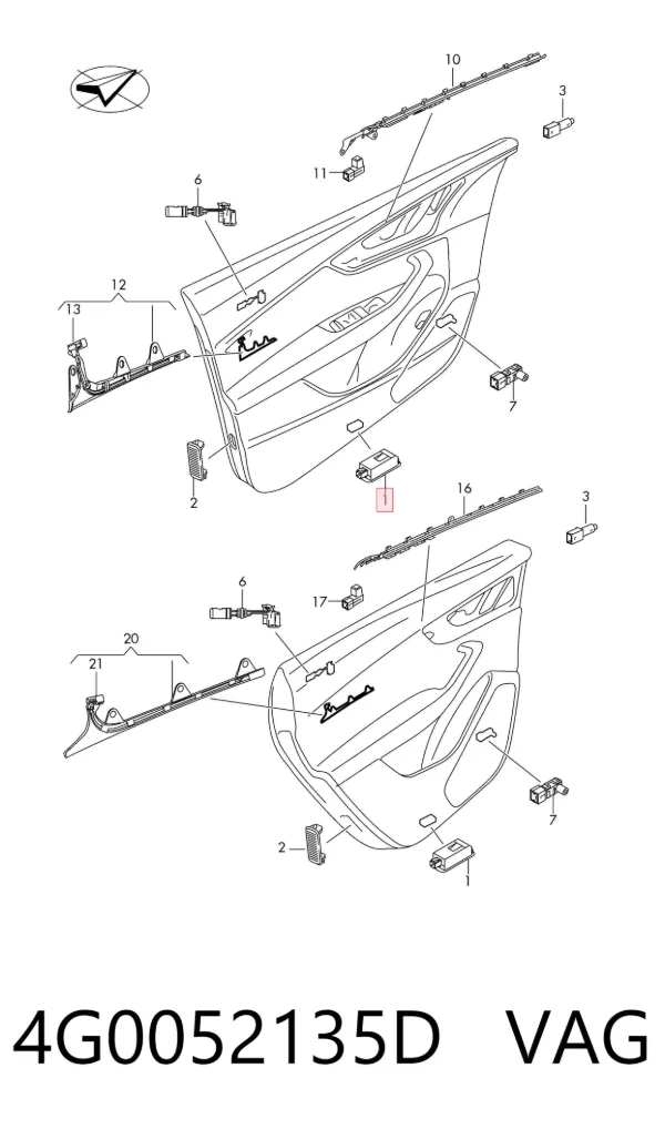 Lámpara de cortesía de puerta 4G0052135D VAG