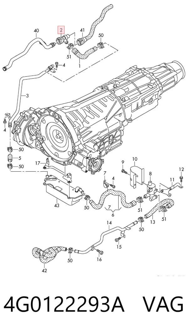 Brida del sistema de refrigeración (triple unión) 4G0122293A VAG