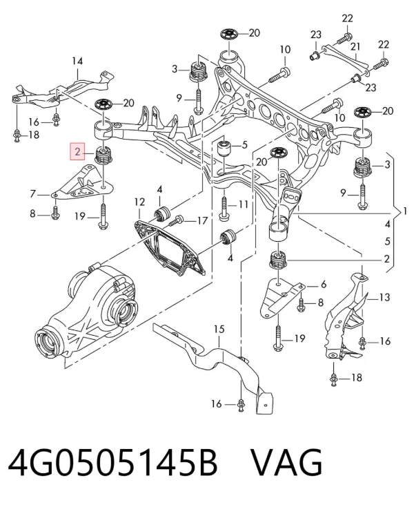 Silentblock trasero 4G0505145B VAG