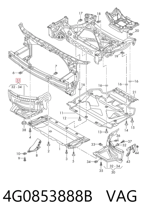 Guardalodos interior delantero derecho 4G0853888B VAG