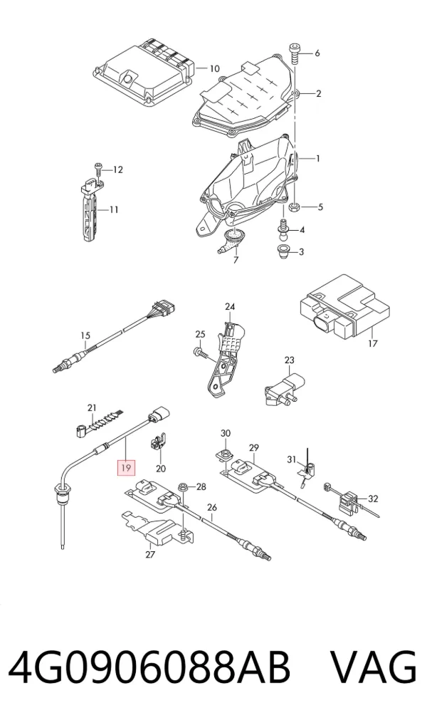 Sensor de temperatura de gases de escape de la válvula EGR 4G0906088AB VAG