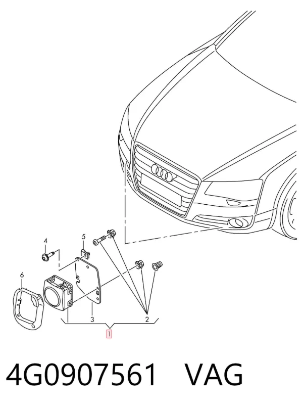 Sensor de distancia por radar 4G0907561 VAG
