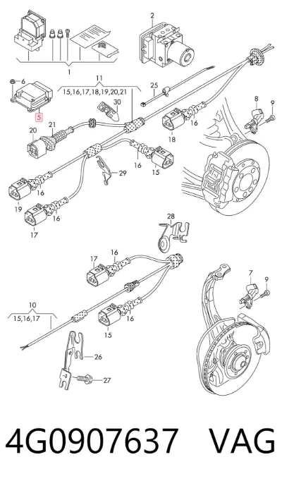 Sensor de aceleración lateral (ESP) VAG 4G0907637