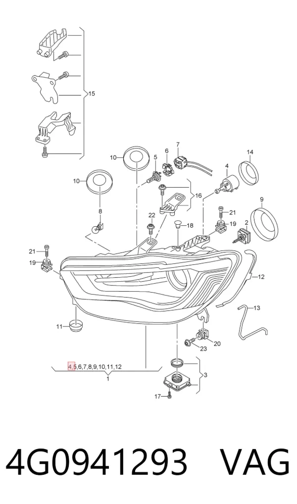 Motor regulador de faros 4G0941293 VAG