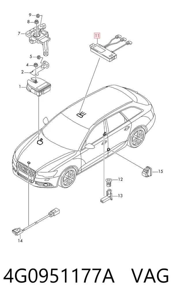 Sensor de movimiento en el habitáculo 4G0951177A VAG