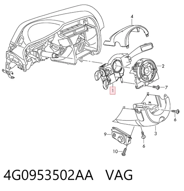Conmutador columna dirección 4G0953502AA VAG