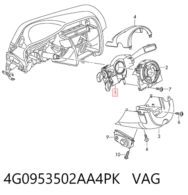 Conmutador columna dirección 4G0953502AA4PK VAG