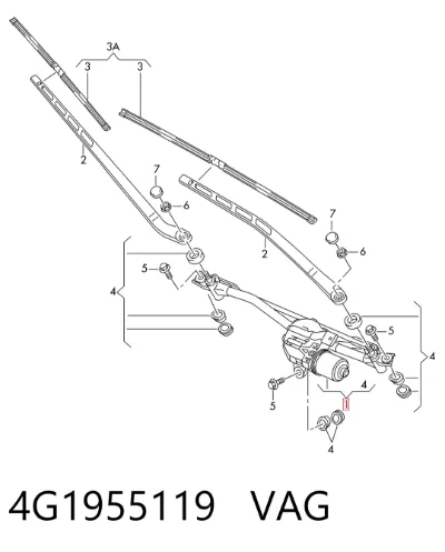 Trapezio del limpiaparabrisas VAG 4G1955119