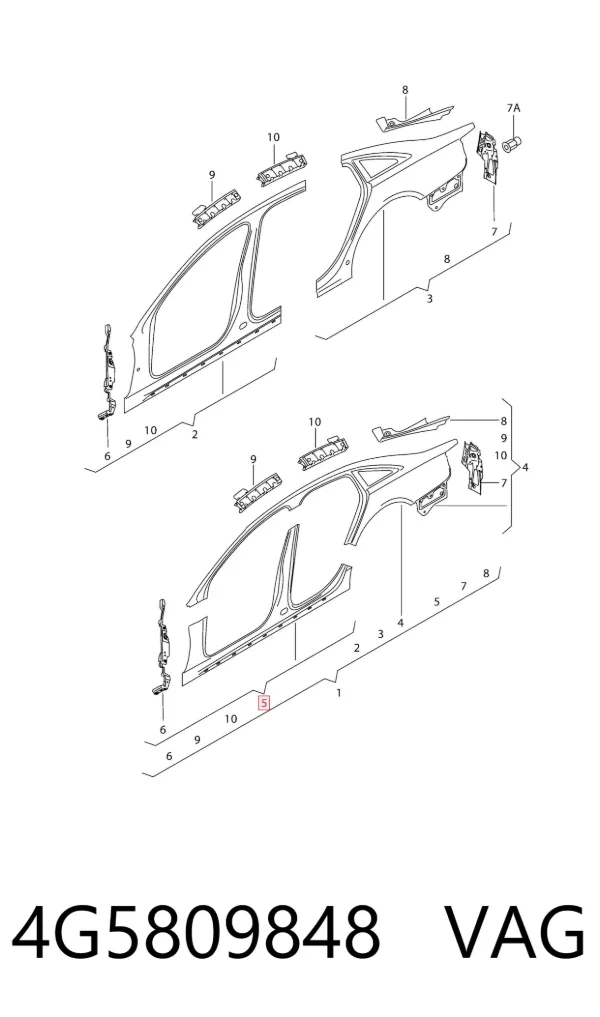 Umbral de puerta, derecha Audi A6 C7