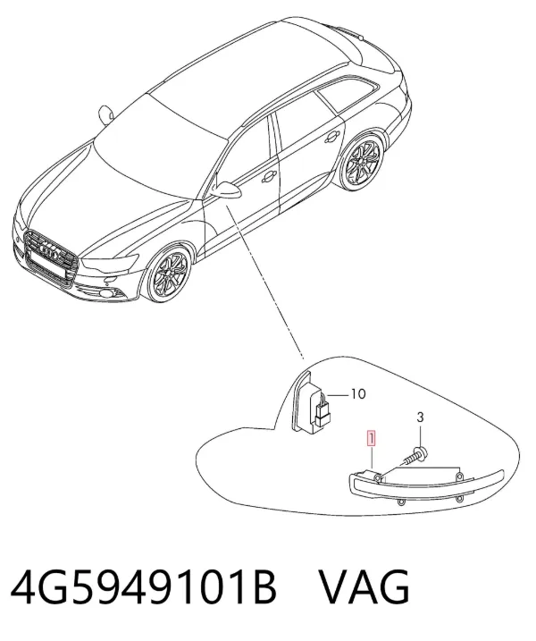 Luz intermitente de espejo retrovisor izquierdo 4G5949101B VAG