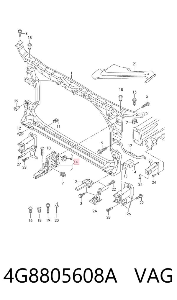 Soporte de fijación del faro delantero derecho 4G8805608A VAG