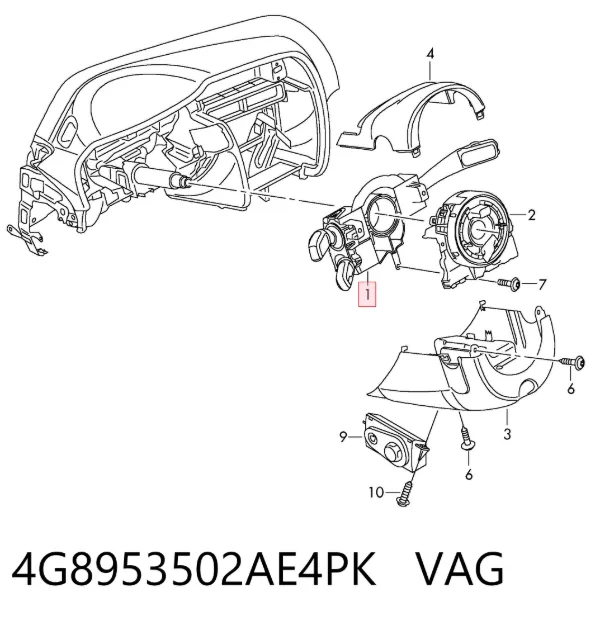 Conmutador columna dirección 4G8953502AE4PK VAG